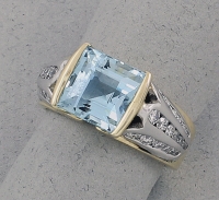 Michael Chang -  Aquamarine & Diamond Ring MC-15201-40