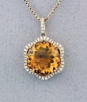 Stanton Color - Citrine & Diamond Pendant SC - 16145-04 