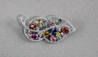 Stanton Color - Sapphire & Diamond Leaf Pin/Pendant SC-PMSP2562 
