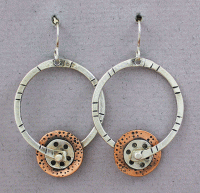 Joanna Craft - Earrings: Sterling Silver & Copper - E212