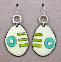 Joanna Craft - Earrings: Sterling Silver & Enamel - EE31 Abstract