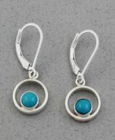 Jeff McKenzie - GemDrops - Leverback Small Hoop Earrings - Turquoise in Sterling Silver Hoop