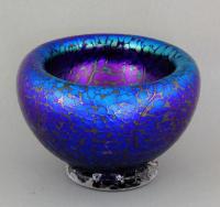 Opal Art Glass - Blue Luster Hollow Bowl