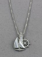 The Touch: Pendant Sterling Sailing Collage S1-711