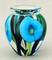 Scott Bayless - Small Vase - 3 Aqua Calla Lily