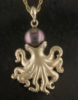 Steven Douglas - Octopus Pendant with Tahitian Black Pearl SLP032