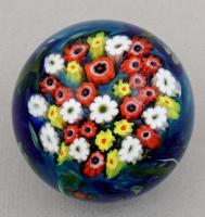 Shawn Messenger Paperweight: Poppies with Yellow and White Daisies Weight