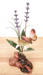 Bovano - FM44 - Butterfly, Lily and Lavender on Manzanita Tabletop Sculpture