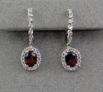 Michael Chang - Garnet & Diamond Hoop Earrings MC-12152-13