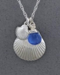 Betsy Frost - Scallop Necklace with Blue Chalcedony - PSCSL-BL/C