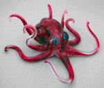 Hopko Art Glass - Red Octopus