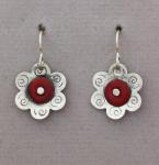 Joanna Craft - Earrings: Sterling Silver & Enamel - EE61 Red