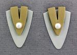 MAR of Santa Barbara: Sterling Silver & Nu-Gold Post Earrings - EM148