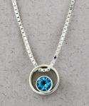 Jeff McKenzie - GemDrops - Small Hoop Necklace - Blue Topaz in Sterling Silver Hoop