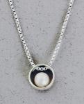 Jeff McKenzie - GemDrops - Small Hoop Necklace - Pearl in Sterling Silver Hoop