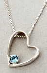 Jeff McKenzie - Heart - Necklace - Topaz in Sterling Silver