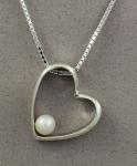 Jeff McKenzie - Heart - Necklace - Pearl in Sterling Silver
