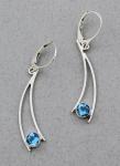 Jeff McKenzie - GemDrops - Leverback Curved Earrings - Blue Topaz in Sterling Silver