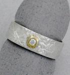 Jeff McKenzie - Ring - Reticulated Silver, and 18K Gold with Diamond RR7
