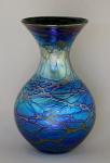 Romeo Glass - Blue Luster Curvy Vase RO16