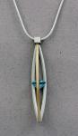 Mar of Santa Barbara: Sterling Silver & Gold Filled Necklace with Blue Topaz - NM219