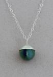 Oceano Sea Glass: One of a Kind Silver Necklace with Marble Seaglass