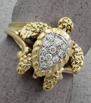 Steven Douglas - 14K Sea Turtle Ring with Diamonds SLR114D