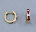 Stanton Color - Ruby & Diamond Huggie Hoop Earrings SC-22066-05