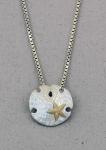 The Touch: Pendant Sterling Silver Sand Dollar with 14k Starfish 1-741