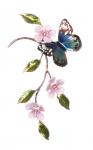 Bovano - W150 Blue Beauty Butterfly with Cherry Blossoms