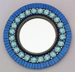 Zetamari Mosaic - Medium Round Mirror:  Marine Blue Mandala ZM19