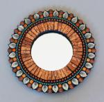 Zetamari Mosaic - Small Round Mirror: Bronze and Silver ZM8 