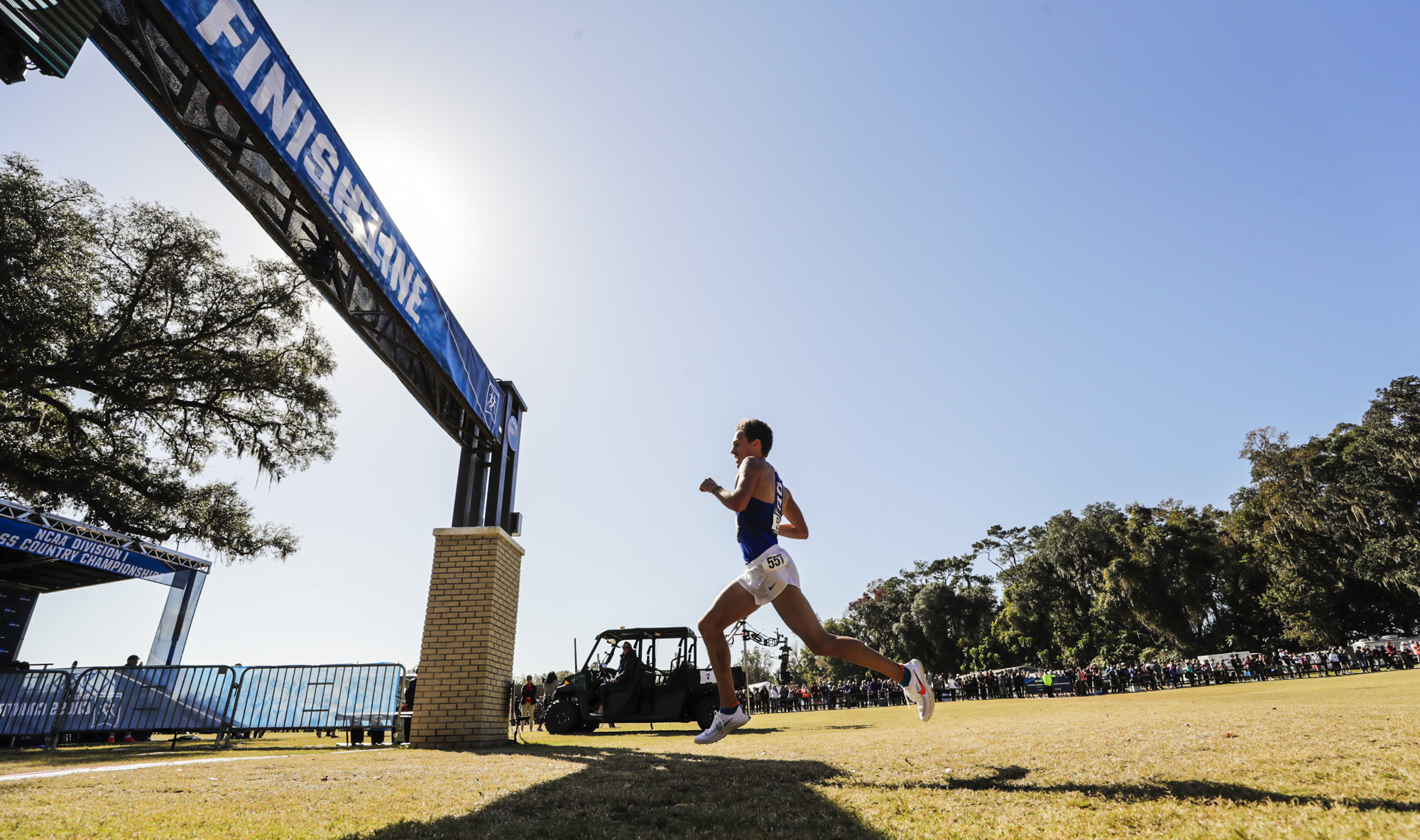 Conner Mantz crosses the finish at 2021 nationals