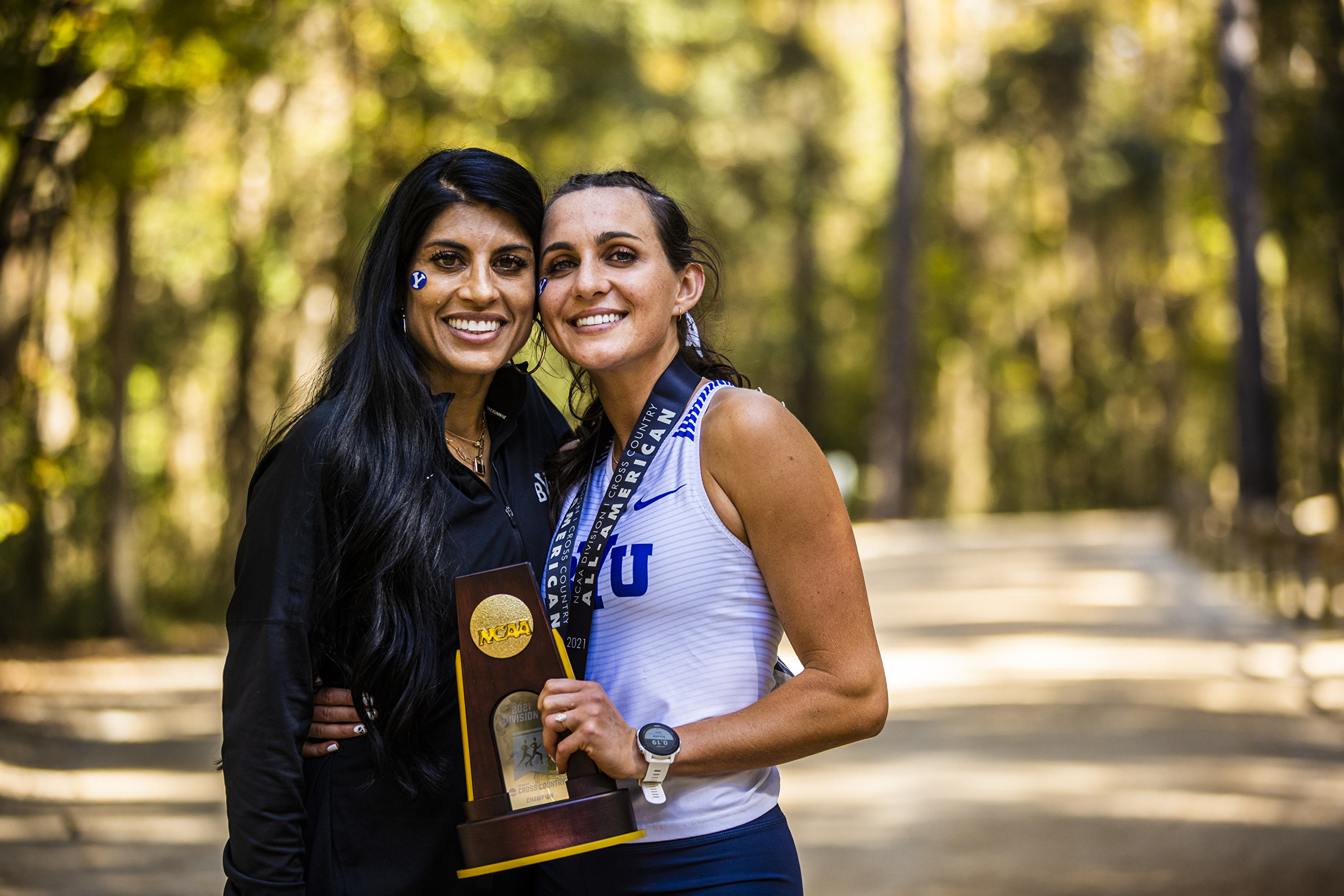 Coach Taylor with Whittni Orton, 2021 NCAA Individual XC Champion