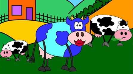 blue cow