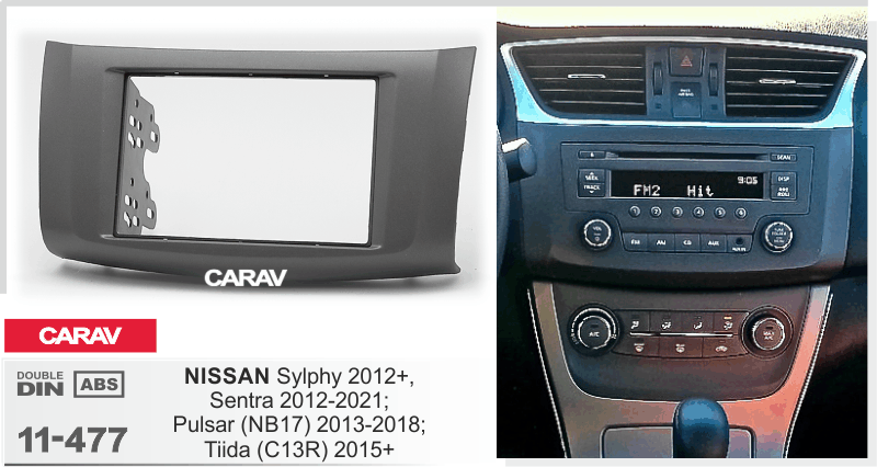 Carav-Parts 2-Din Radiolevyn Nissan Pulsar ma