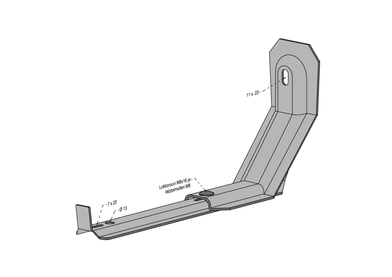 Seinäkannake SKT A-SSK/500 zn Fe SS