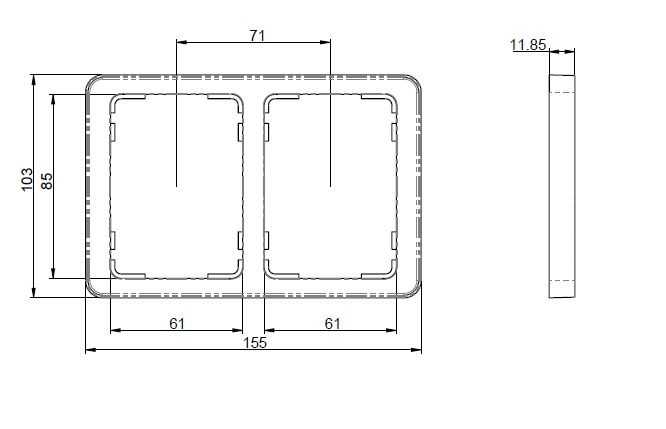 Peitelevy Etman DesignX 2141290 2-OSAINEN 2S+2S VAL