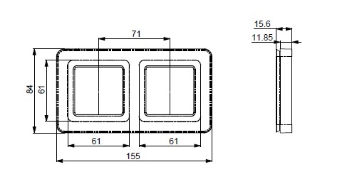 Peitelevy Etman DesignX 2141319 2-OS IP44 MUS