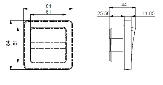 Painike Etman DesignX 2141330 1/16A/IP44 UPR OVIKELLO MUS