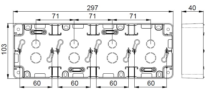 Pintakehys Etman DesignX 2443757 4-OS 2S+2S+2S+2S 40MM MUS