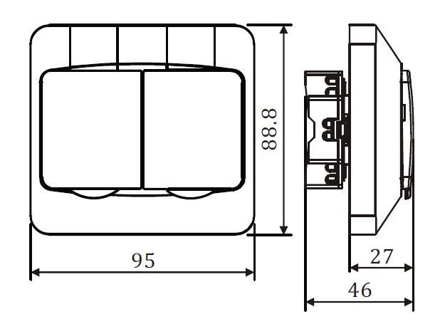 Pistorasia Etman Novett 2540103 2S/16A/IP44, UUSI NUMERO 2540121