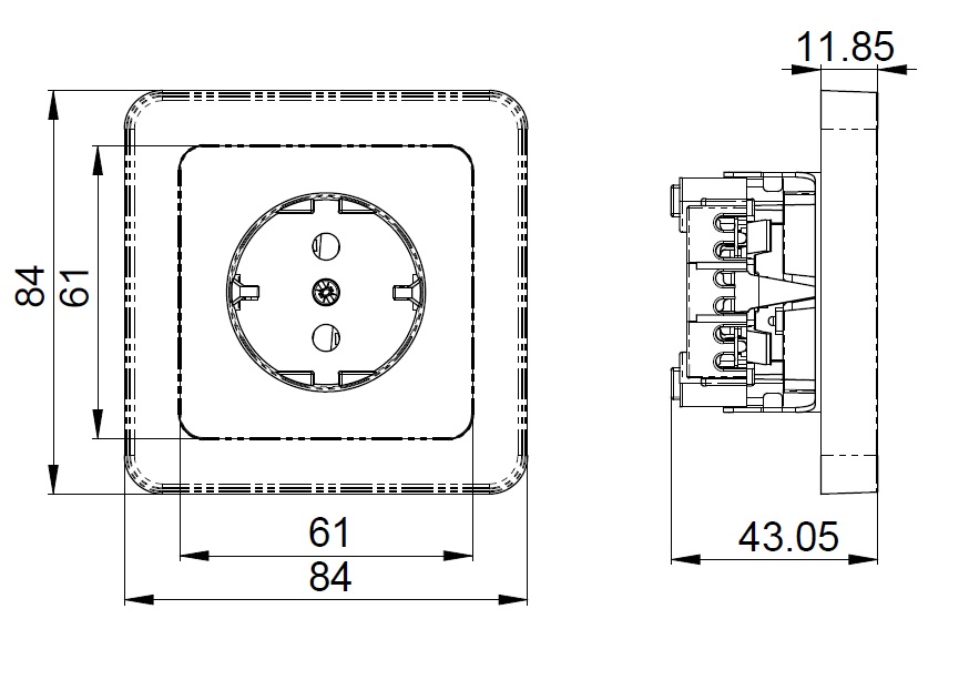 Pistorasia Etman DesignX 2540130 1S/16A/IP21 UPJ VAL