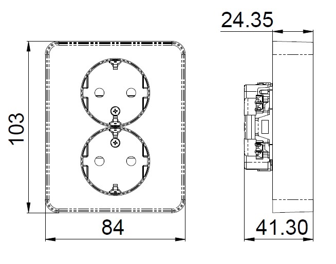 Pistorasia Etman DesignX 2540133 2S/16A/IP21 UPJ MUS