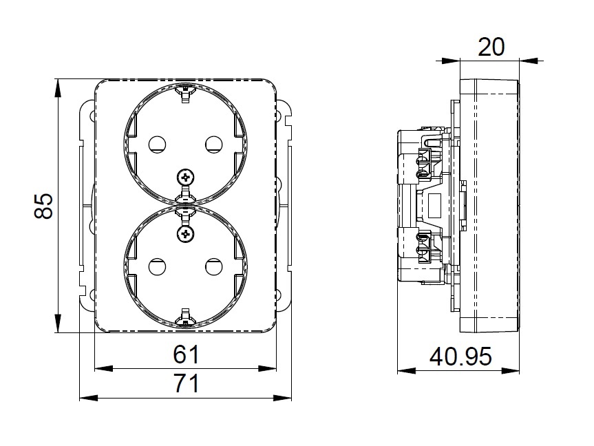 Pistorasia Etman DesignX 2540137 2S/16A/IP21 UKJ MUS