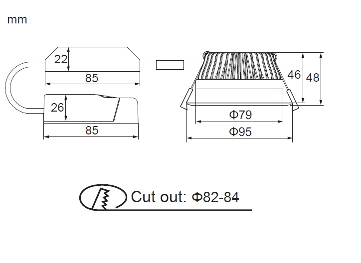 Alasvalo Etman 4142908 ETLED DEEP 8,5W 4000K IP54 MUS