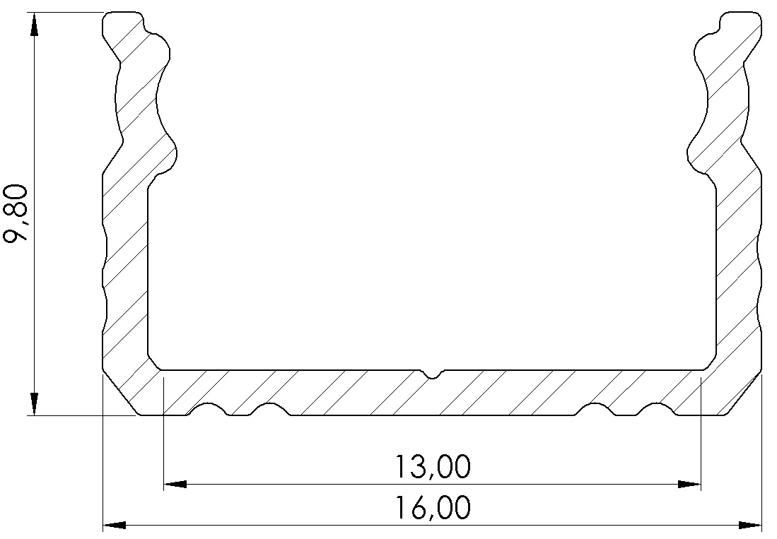 LED-profiili Etman 4142943 DUCT LOW 10MM ALU SET