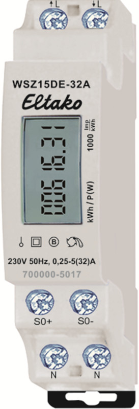 Energiamittari Sarja 12 Eltako 6712631 Energiamittari 1x32A,DIN,S0-output