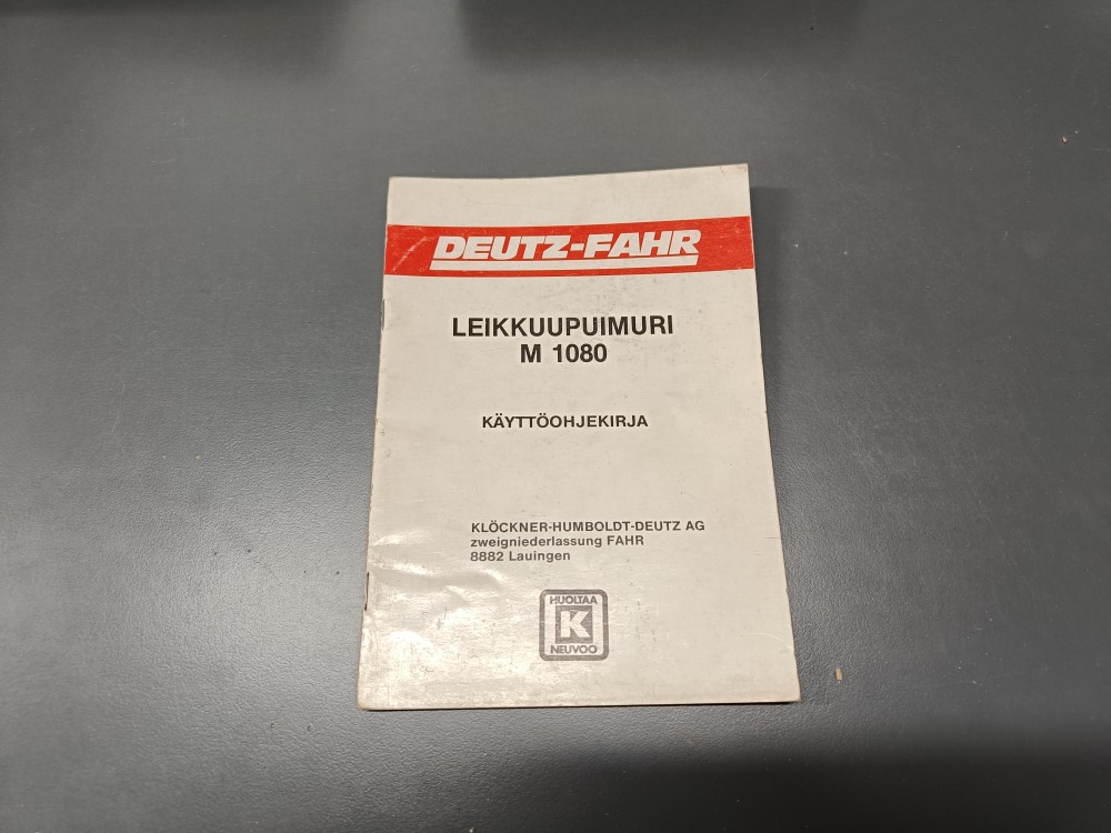 Deutz Fahr M 1080 / leikkuupuimurin ohjekirja