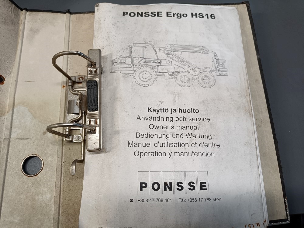 Ponsse Ergo HS16 harvesterin / Käyttö ja huolto